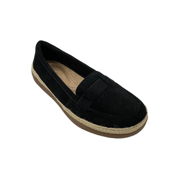 Clarks Shoes - Clarks Collection Elaina Echo Heritage Casual Leather Slip On Black - Wide